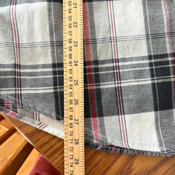Casual Country Shirt Men's XL Black White Red Button Up Plaid Western Pearl Snap - Picture 6 of 8